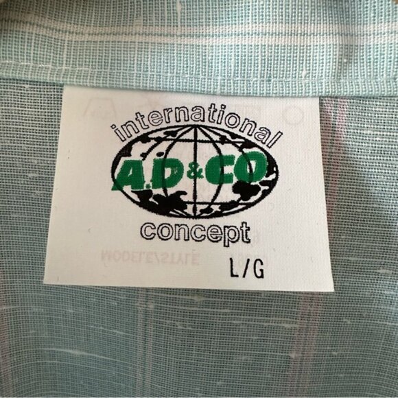 Vintage 80’s Men’s Light Blue Pinstripe Short Sleeve Shirt Button Down - Large - Picture 2 of 15